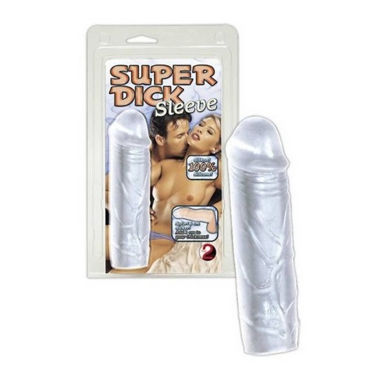 Ρεαλιστική Επέκταση Πέους - Super Dick Sleeve Clear Sex Toys 