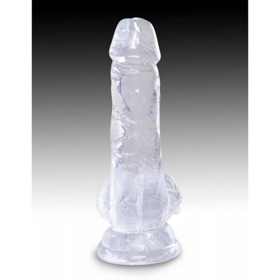Διαφανές Ρεαλιστικό Ομοίωμα Πέους - King Cock Clear Cock with Balls 13cm Sex Toys 