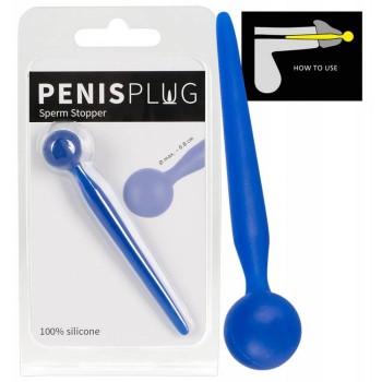 Καθετήρας Ουρήθρας Με Τρύπα  - Penis Plug Blue 10cm