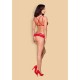Σέξι Ερωτικά Εσώρουχα Με Δαντέλα - Obsessive 860 Set 3 Lingerie Set Red Ερωτικά Εσώρουχα 