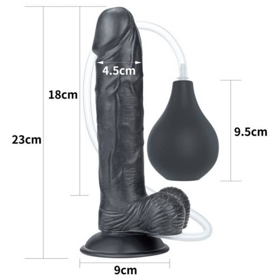 Ρεαλιστικό Πέος Εκσπερμάτισης - Squirt Extreme Dildo Black 22cm Sex Toys 