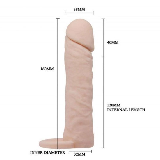 Ρεαλιστικό Κάλυμμα Επέκτασης Πέους - Pretty Love Penis Sleeve Medium Sex Toys 