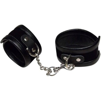 Bad Kitty Leather Handcuffs Black