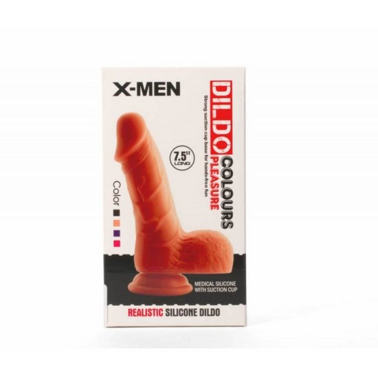 Μαύρο Ρεαλιστικό Ομοίωμα Πέους - X Men Dildo Colours Pleasure Black 19cm Sex Toys 