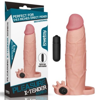 Δονούμενο Ρεαλιστικό Κάλυμμα Πέους - Pleasure X Tender Vibrating Penis Sleeve Νο.1