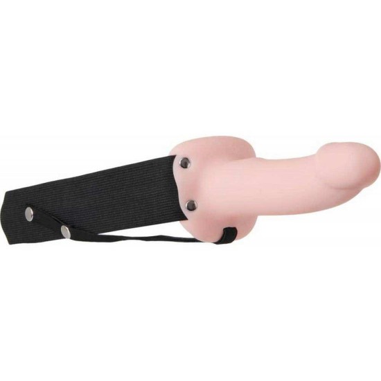 Adam's Flexskin Hollow Strap On Flesh 16cm Sex Toys