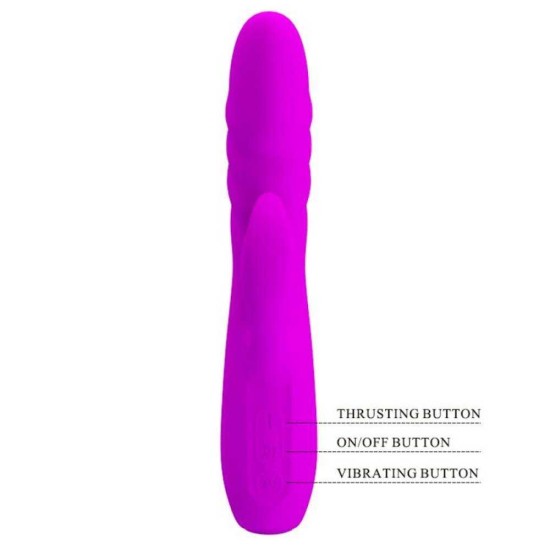 Rabbit Δονητής Με Κίνηση - Melanie Rabbit Thrusting Vibrator Purple Sex Toys 