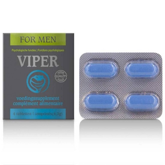 Ανδρικές Κάψουλες Αύξησης Λίμπιντο - Viper For Men 4 Capsules Sex & Ομορφιά 