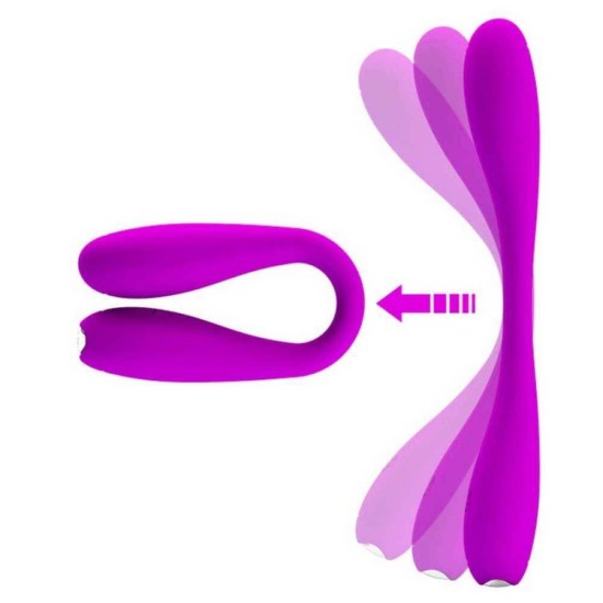 Ευλύγιστος Διπλός Δονητής - Yedda Rechargeable Double Vibrator Purple Sex Toys 