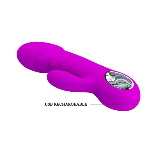 Επαναφορτιζόμενος Rabbit Δονητής – Pretty Love Ansel Purple Sex Toys 