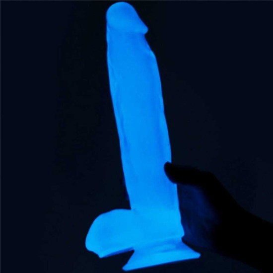 Ομοίωμα Πέους Που Φωσφορίζει - Lumino Play Realistic Dildo Blue 25cm Sex Toys 