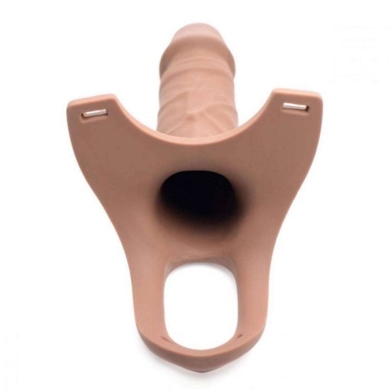 Κούφιο Ομοίωμα Με Ζώνη - Hollow Silicone Dildo Strap On 25cm Sex Toys 