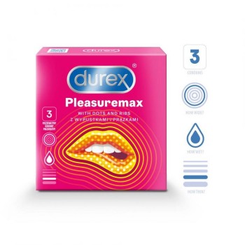 Προφυλακτικά Με Ραβδώσεις Και Κουκκίδες - Durex Pleasure Max Condoms 3pcs
