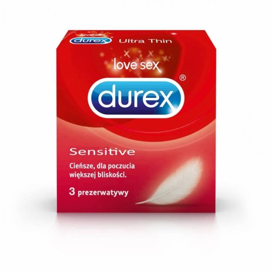 Λεπτά Προφυλακτικά - Durex Sensitive Thin Feel Condoms 3pcs Sex & Ομορφιά 