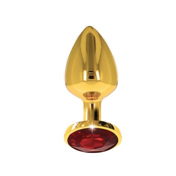 Χρυσή Μεταλλική Σφήνα Με Κόσμημα - Butt Plug With Diamond Jewel M