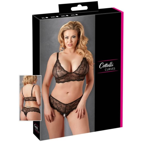 Lace Bra & Crotchless G String Erotic Lingerie 