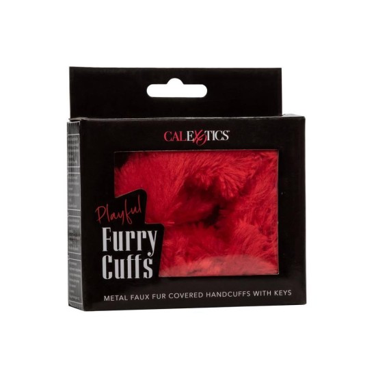Χειροπέδες Με Γούνα - Playfull Furry Cuffs Red Fetish Toys 