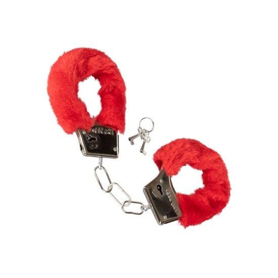 Playfull Furry Cuffs Red Fetish Toys 