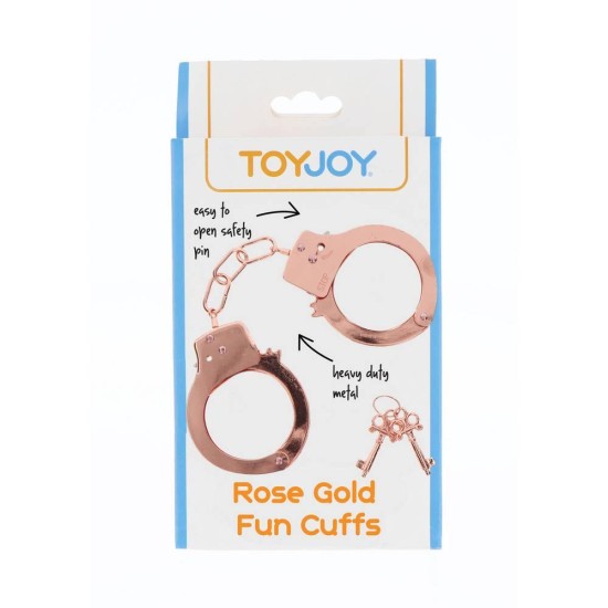 Μεταλλικές Χειροπέδες Ροζ - Toyjoy Metal Handcuffs Gold Rose Fetish Toys 