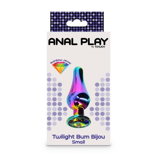 Πολύχρωμη Μεταλλική Σφήνα Με Κόσμημα - Twilight Bum Bijou Small 9cm Sex Toys 