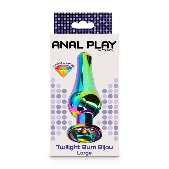 Πολύχρωμη Μεταλλική Σφήνα Με Κόσμημα - Twilight Bum Bijou Large 13cm Sex Toys 