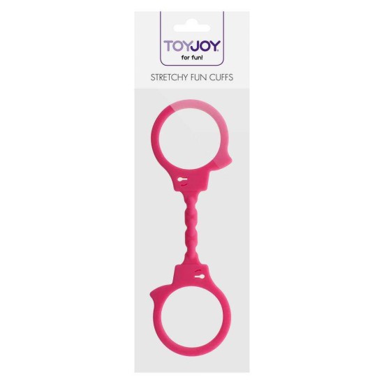 Ροζ Χειροπέδες Σιλικόνης - Toyjoy Stretchy Fun Cuffs Pink Fetish Toys 