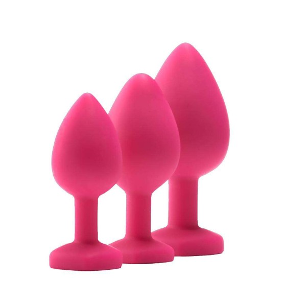 Πρωκτικές Σφήνες Με Κόσμημα - Flirts Anal Training Kit Gem Stone Pink Sex Toys 