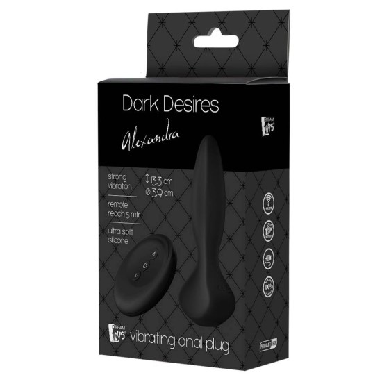 Ασύρματη Πρωκτική Σφήνα - Dark Desires Remote Vibrator Alexandra Sex Toys 