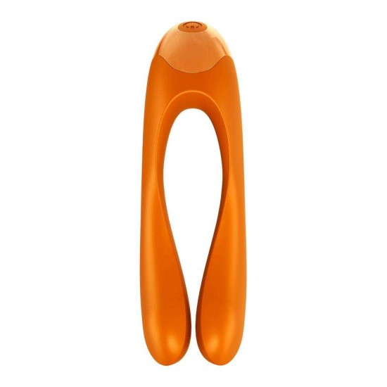 Επαναφορτιζόμενος Δονητής Δαχτύλου - Candy Cane Finger Vibe Orange Sex Toys 