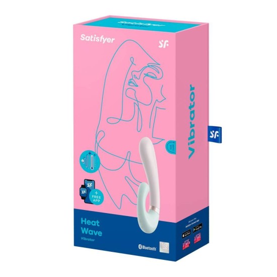 Θερμαινόμενος Rabbit Δονητής & Σημείου G - Satisfyer Heat Wave Mauve Mint Sex Toys 