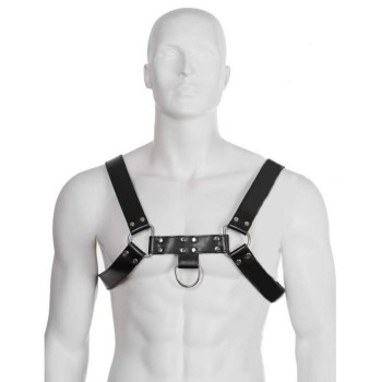 Ανδρικά Δερμάτινα Λουριά Ένδυσης - Leather Body Chain Harness No.3 Black