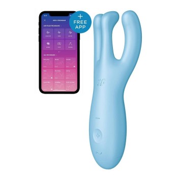 Κλειτοριδικός Δονητής Με Εφαρμογή Κινητού - Threesome 4 Smart Clitoris Vibrator Blue