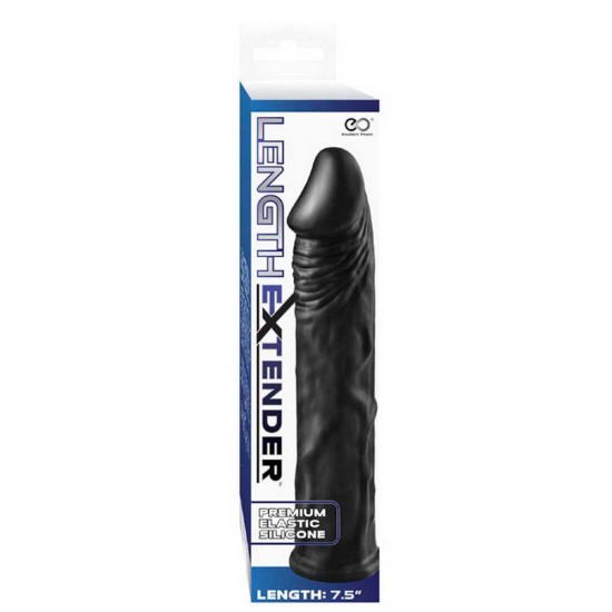 Κάλυμμα & Προέκταση Πέους - Length Extender Sleeve 15cm Black Sex Toys 