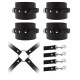 Δερμάτινο Χιαστί Δέσιμο Χέρια Πόδια - Leather Hog Tie Cuff Set Black Fetish Toys 