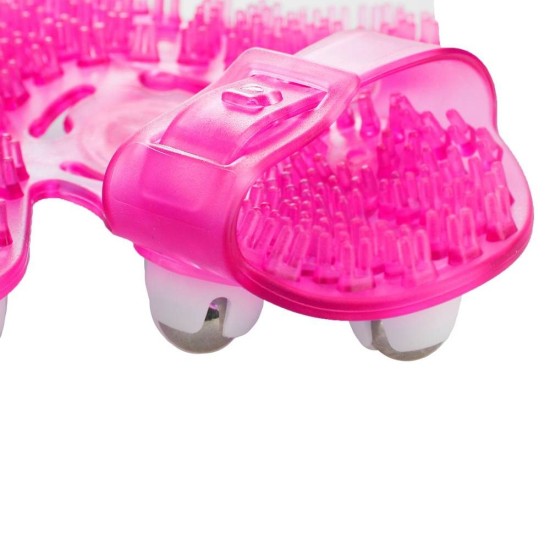 Γάντι Με Μπίλιες Για Μασάζ - Roller Balls Massage Glove Pink Sex Toys 