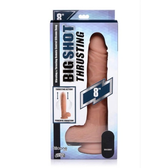 Vibrating & Thrusting Remote Dildo 20cm Sex Toys