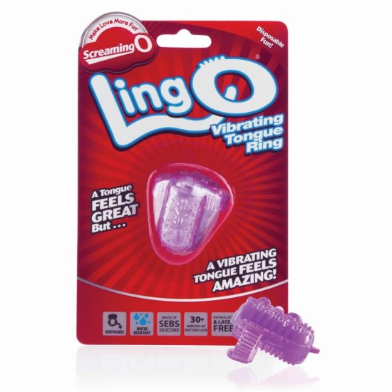 The Lingo Vibrating Tongue Ring Purple Sex Toys