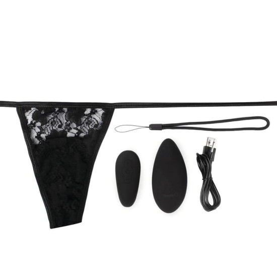 Εσώρουχο Με Ασύρματο Δονητή - Premium Ergonomic Remote Panty Set Black Sex Toys 