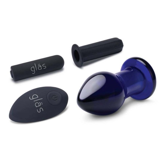 Γυάλινη Ασύρματη Σφήνα - Remote Rechargeable Glass Butt Plug Sex Toys 
