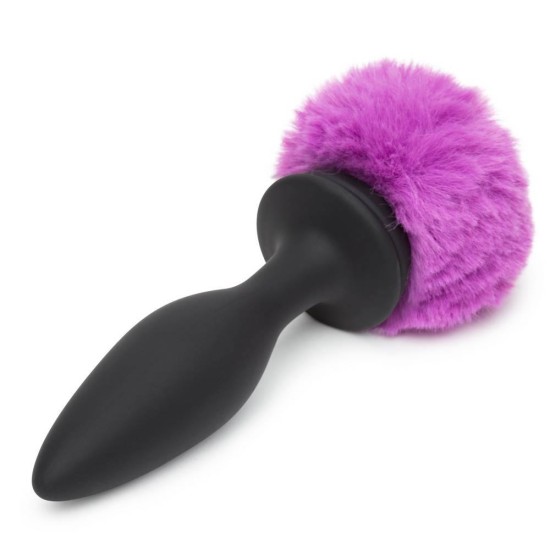 Δονούμενη Σφήνα Με Κόσμημα Και Ουρά - Dual Base Vibrating Butt Plug Medium Black/Purple Sex Toys 