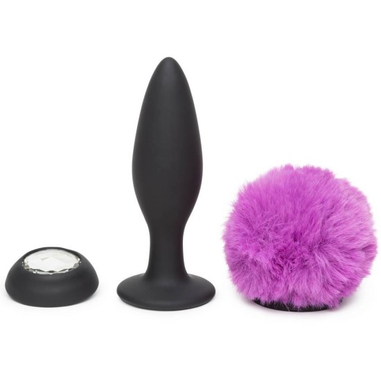 Dual Base Vibrating Butt Plug Medium Black/Purple Sex Toys