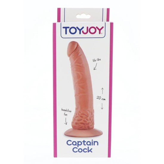 Captain Cock Curved Dildo Beige 20cm Sex Toys