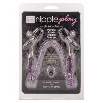 Σφιγκτήρες Θηλών Με Αλυσίδα - Purple Chain Nipple Clamps