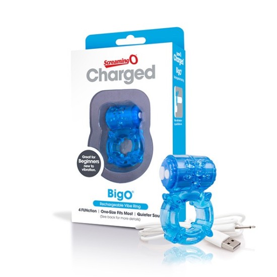 Charged Big O Vibe Ring Blue Sex Toys