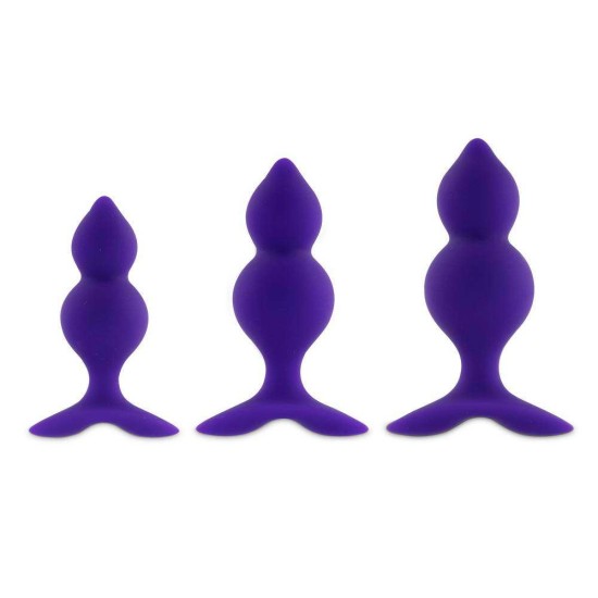 Feelztoys Bibi Twin Butt Plug Set 3 Pcs Purple Sex Toys