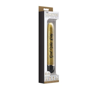 Κλασικός Δονητής Με Σχέδια - The Collection Good Vibes Only Vibrator 17.5cm Gold