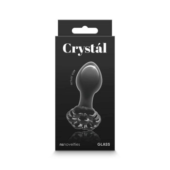 Crystal Flower Butt Plug Black