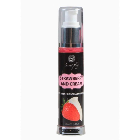Θερμαντικό Τζελ Λιπαντικό Με Γεύση - Hot Effect Kissable Lubricant Srawberry Cream 50ml Sex & Ομορφιά 
