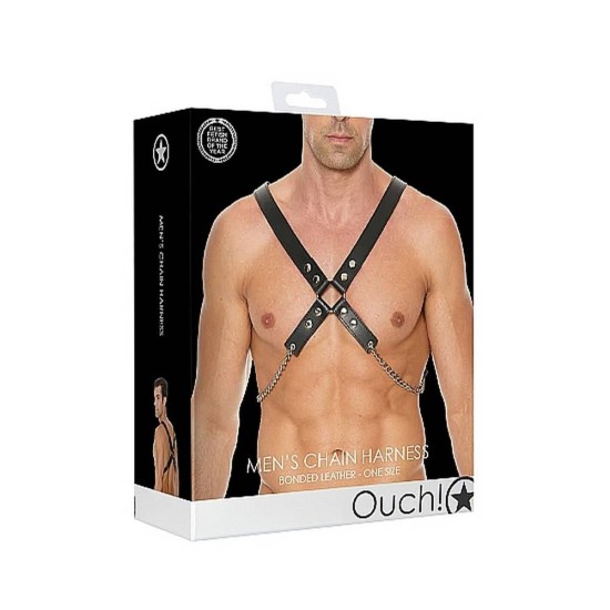 Men's Chain Harness Black Erotic Lingerie 