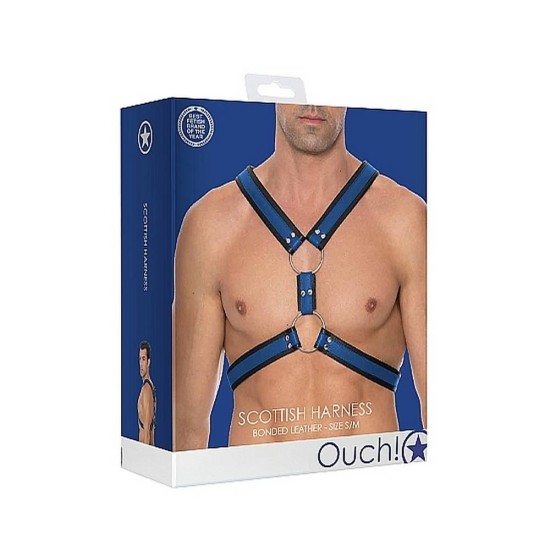 Scottish Harness With O Rings Blue Erotic Lingerie 